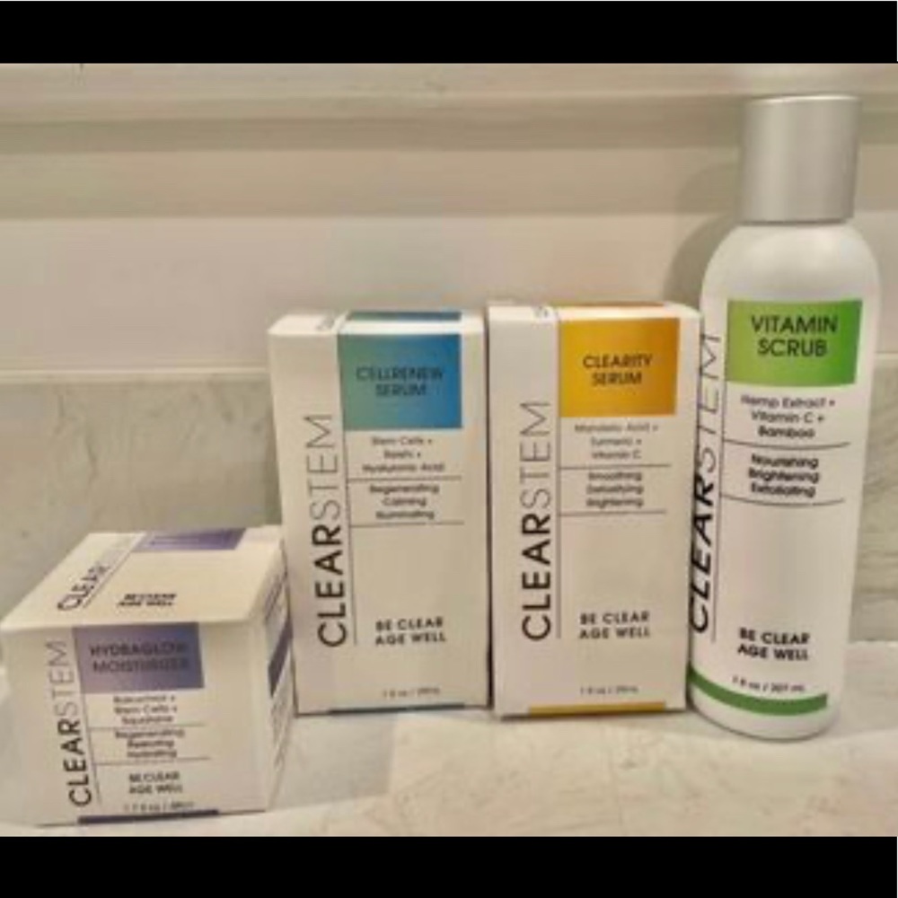 Set of Clearstem skincare products